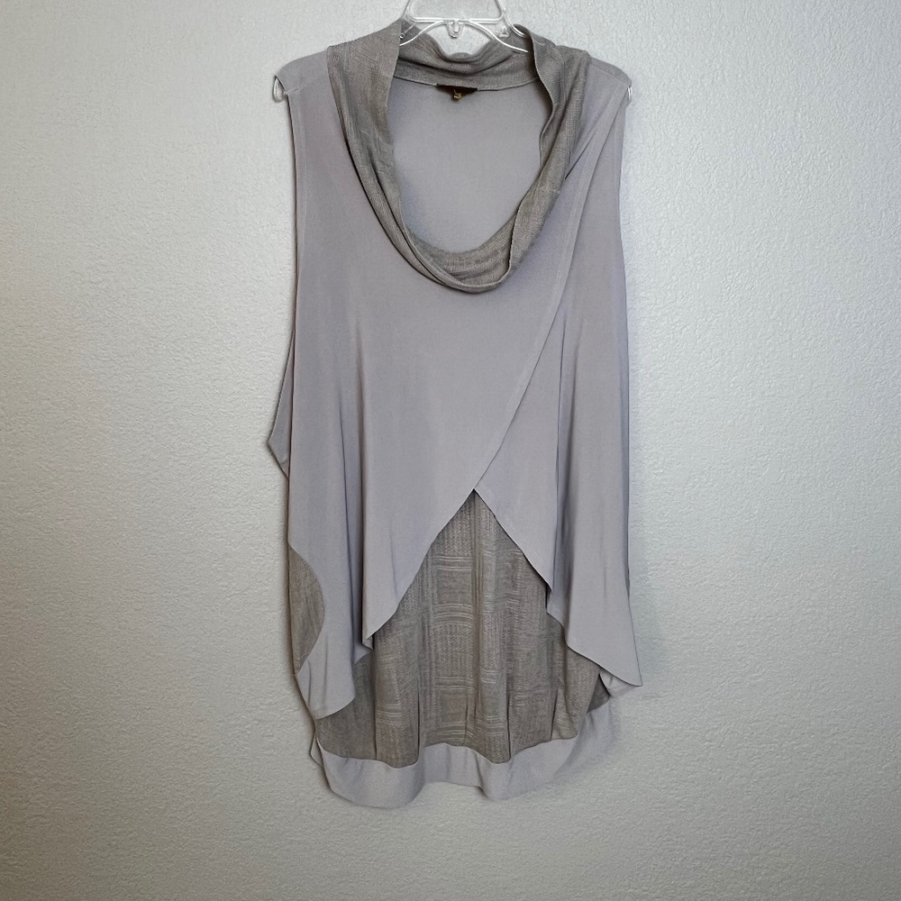 *FIRM PRICE* NWT - Alain Murati Mixed Material Crossover Longline Top